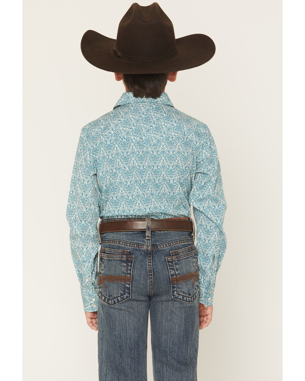 Image #4 - Gibson Trading Co Boys' Lava Lamps Geo Print Long Sleeve Pearl Snap Western Shirt, Teal, hi-res