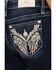 Image #2 - Miss Me Girls' Medium Wash Wing Pocket Bootcut Stretch Denim Jeans, Blue, hi-res
