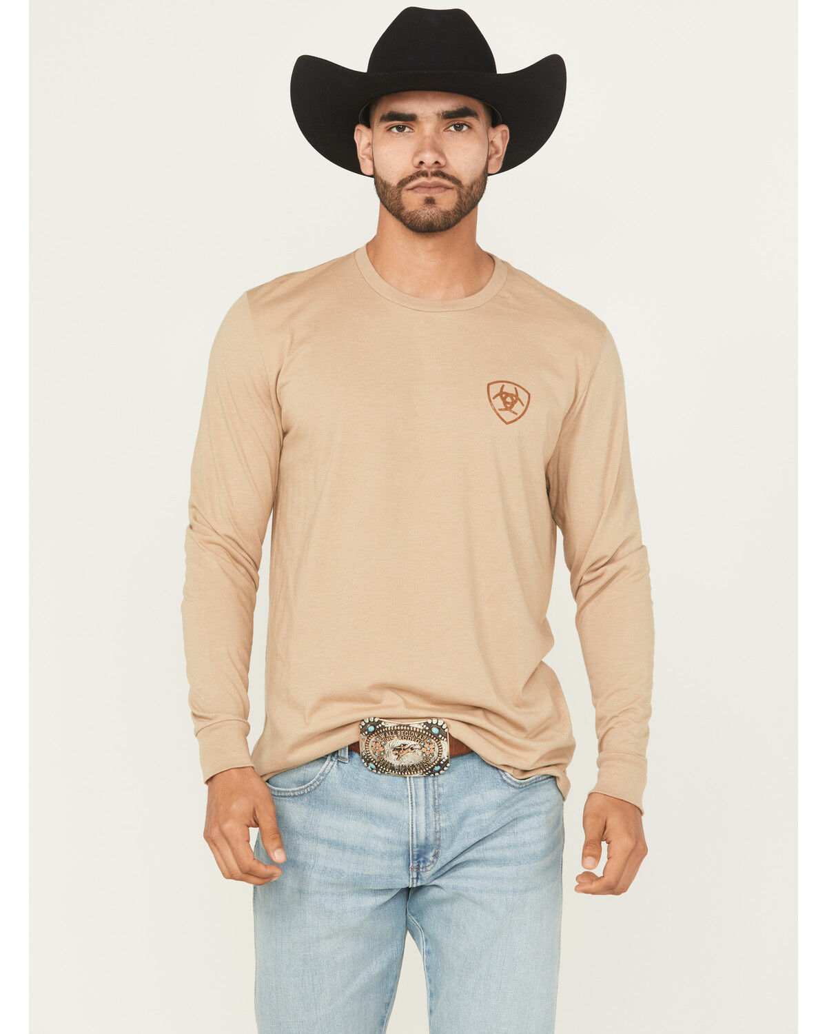 Image #2 - Ariat Men's Boot Barn Exclusive Stone Arrowhead Long Sleeve Graphic T-Shirt, Sand, hi-res