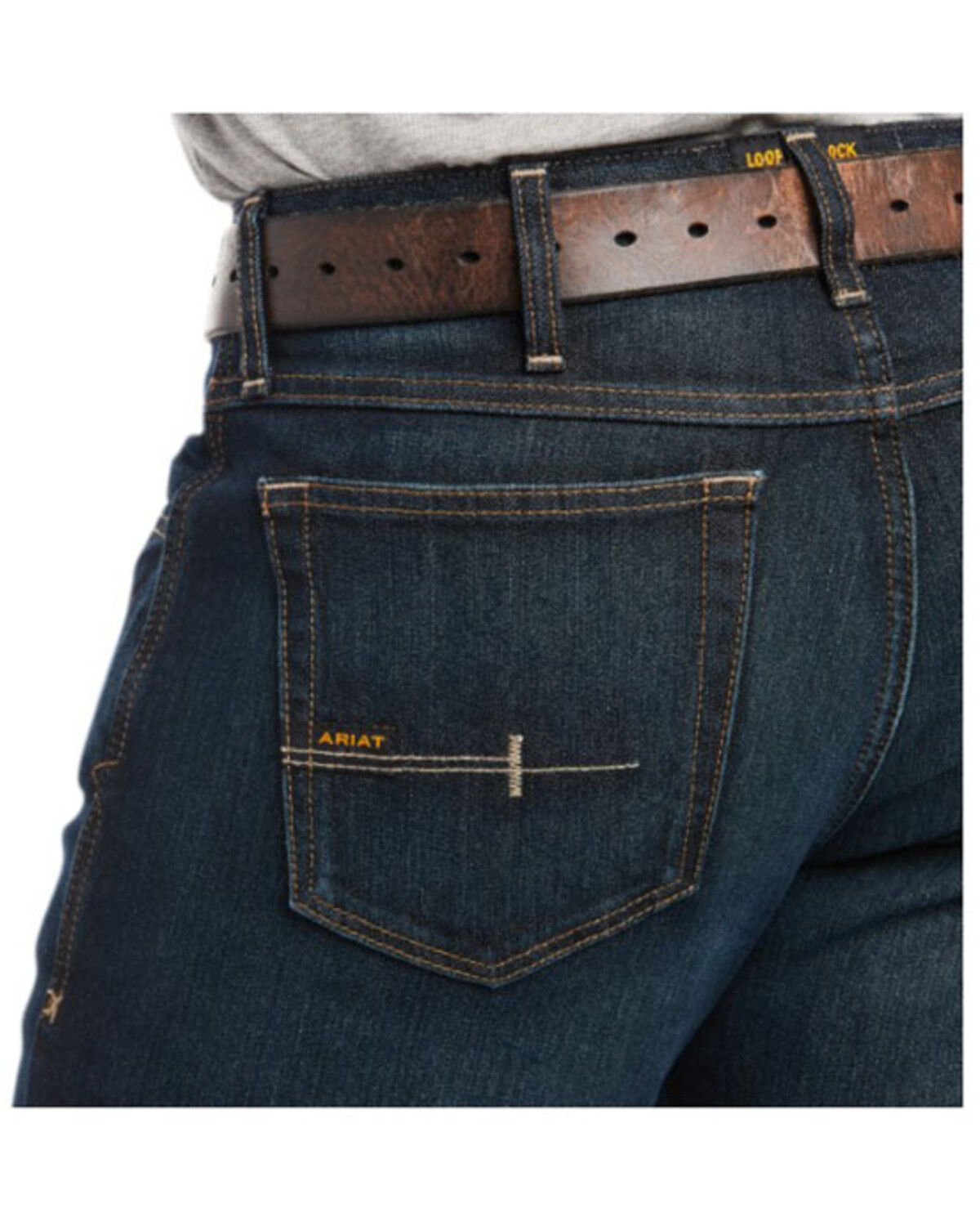 Image #3 - Ariat Men's M7 Rebar Durastretch Dark Basic Slim Straight Work Jeans, Indigo, hi-res