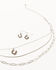 Image #1 - Shyanne Women's Layered Chain Rainbow Horseshoe Jewelry Set - 2 Piece, Silver, hi-res