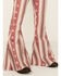Image #3 - Cowboy Hardware Girls' Serape Striped Print Flare Jeans, Red, hi-res