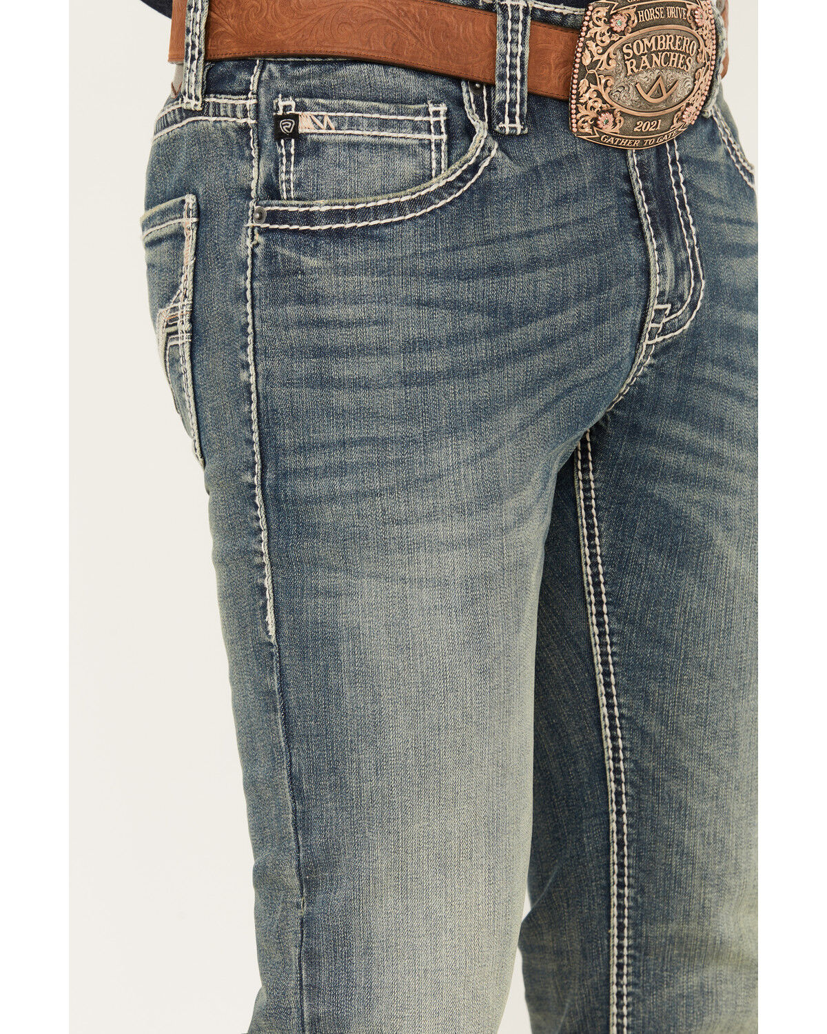 Image #4 - Rock & Roll Denim Men's Rifle Medium Vintage Wash Skinny Reflex Jeans, Medium Wash, hi-res