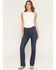 Image #1 - Wrangler Retro Women's Wrenley Dark Wash Bailey High Rise Bootcut Stretch Denim Jeans, Dark Wash, hi-res