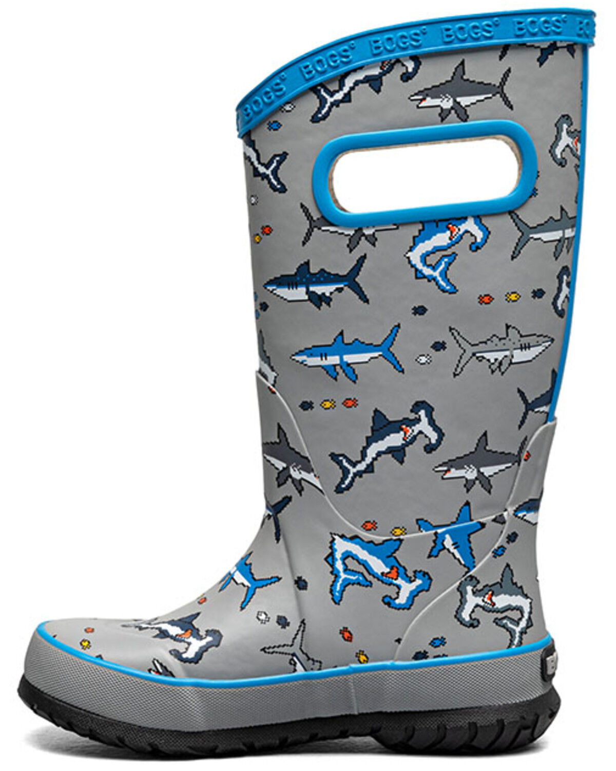 Image #3 - Bogs Boys' Pixel Shark Rainboots, Multi, hi-res