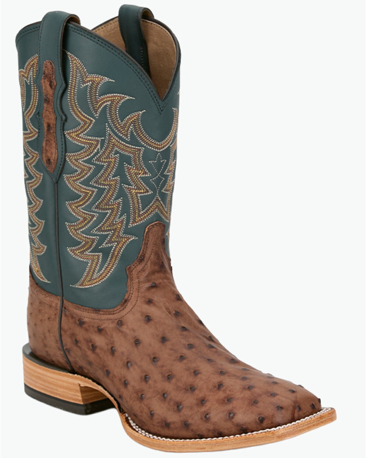 Image #1 - Tony Lama Men's Exotic Full Quill Ostrich Heritage Juan Western Boots - Broad Square Toe, Green, hi-res