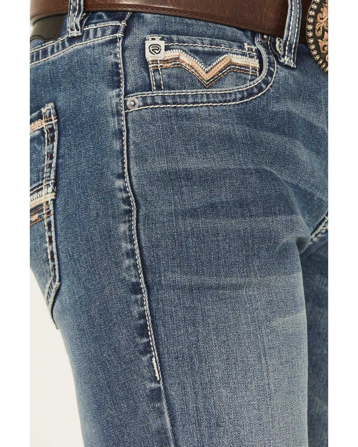 Image #2 - Rock & Roll Denim Men's Medium Wash Skinny Stretch Denim Jeans, Medium Wash, hi-res