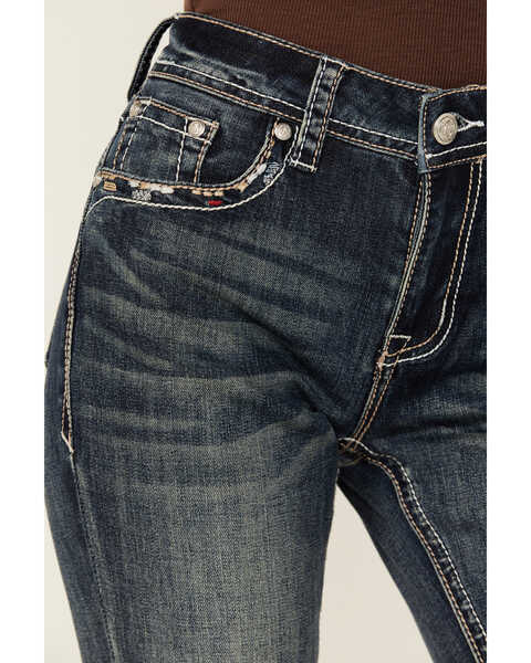Image #4 - Grace in LA Women's Medium Wash Mid Rise Cross Pocket Bootcut Jeans , Medium Wash, hi-res