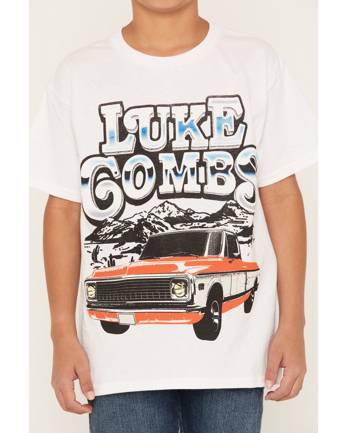 Image #3 - Luke Combs Boys' Truck Short Sleeve Graphic T-Shirt, White, hi-res
