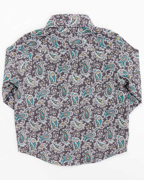 Image #3 - Cinch Infant Boys' Paisley Print Long Sleeve Button-Down Western Shirt , Grey, hi-res