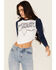 Image #1 - Youth in Revolt Women's American Rodeo Long Sleeve Graphic Tee, White, hi-res
