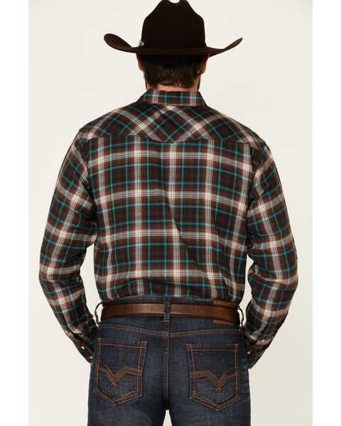 Image #4 - Ariat Men's Harrisburg Retro Plaid Long Sleeve Snap Western Shirt , Brown, hi-res