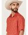 Image #2 - Ariat Men's 360 Airflow Printed Short Sleeve Button-Down Polo Shirt, Red, hi-res