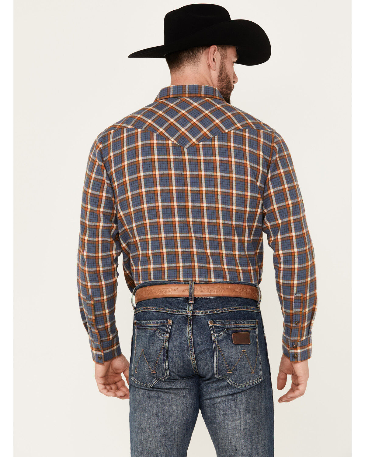 Image #4 - Cody James Men's Sunrise Plaid Print Long Sleeve Western Snap Shirt - Big, Light Blue, hi-res