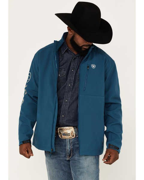 Image #1 - Ariat Men's Logo 2.0 Softshell Jacket - Big & Tall , Blue, hi-res