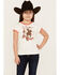 Image #1 - Shyanne Girls' Be A Cowgirl Short Sleeve Graphic Tee, Ivory, hi-res