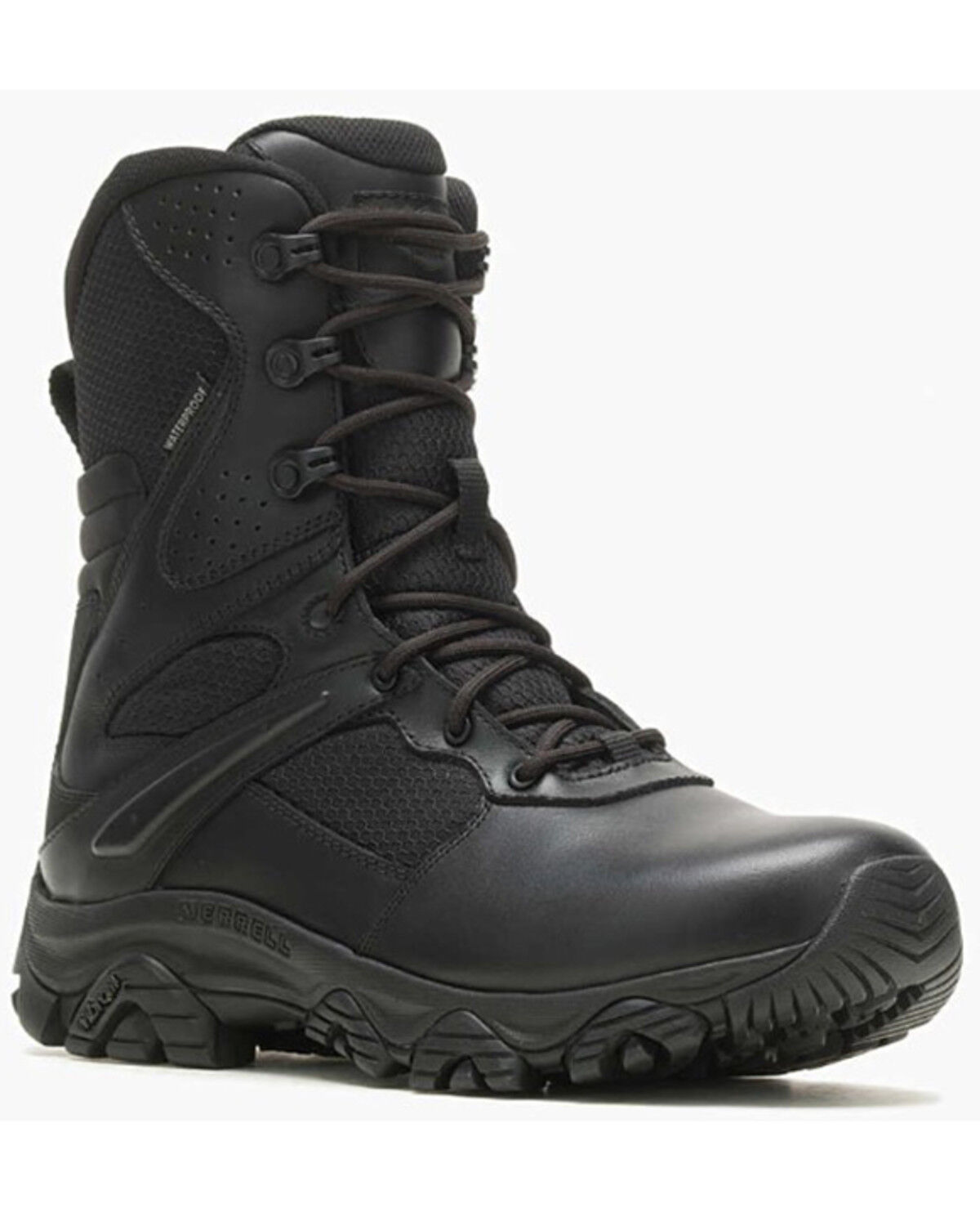 Image #1 - Merrell Men's Moab 3 8" Tactical Response Zip Waterproof Boots - Soft Toe, Black, hi-res