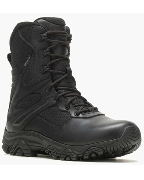 Image #1 - Merrell Men's Moab 3 8" Tactical Response Zip Waterproof Boots - Round Toe , Black, hi-res