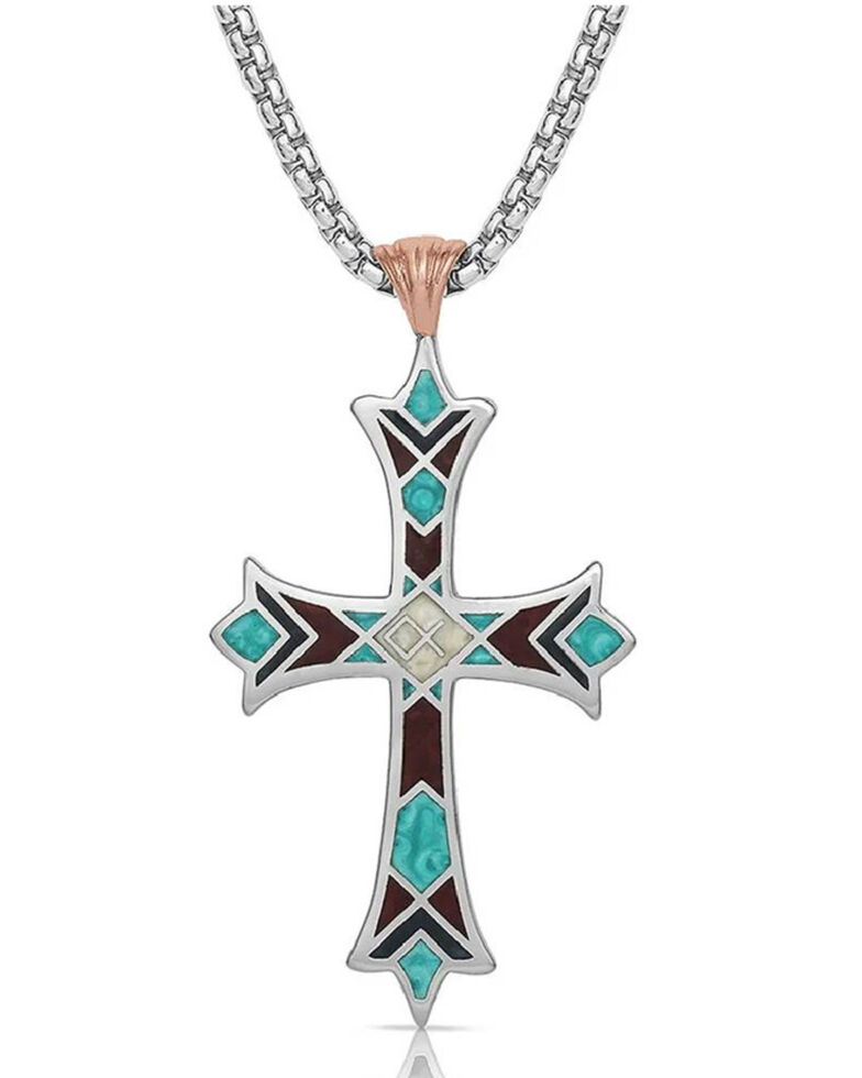 Montana Silversmiths Women's Embracing Faith Cross Necklace, Silver, hi-res
