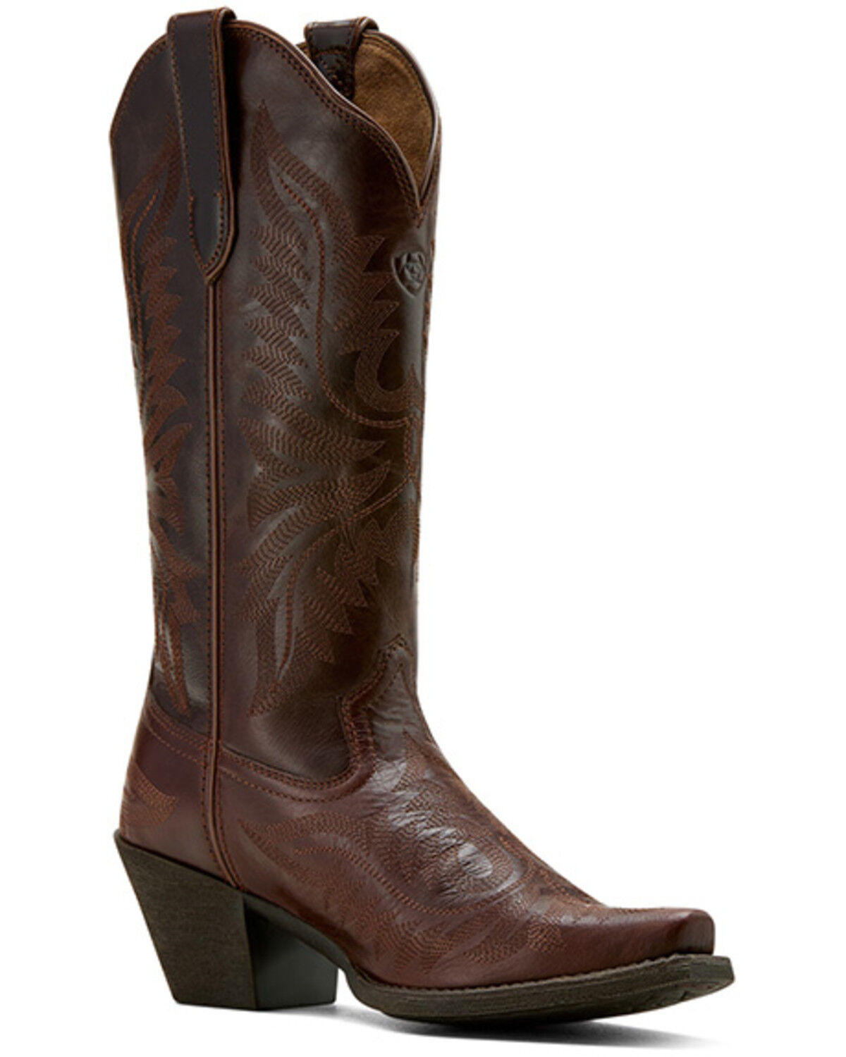 Image #1 - Ariat Women's Round Up Collins Western Boots - Snip Toe, Mahogany, hi-res