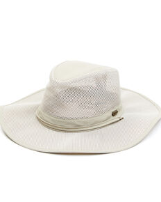 Stetson Men's Khaki NFZ Mesh Afari Breezer Sun Hat , Beige/khaki, hi-res