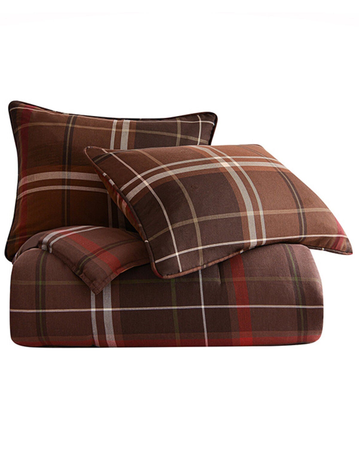 Image #1 - HiEnd Accents Jackson Plaid Print 3 Piece Duvet Cover Set - Queen Size, Brown, hi-res