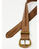 Cleo + Wolf Women's Brass Buckle Lace Detail Western Belt, Brown, hi-res
