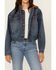 Image #4 - Cleo + Wolf Women's Arno Medium Wash Cropped Denim Jacket, Medium Wash, hi-res
