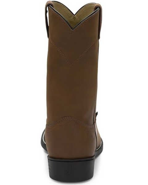 Image #9 - Justin Men's Basics Roper Western Boots - Round Toe, Bay Apache, hi-res