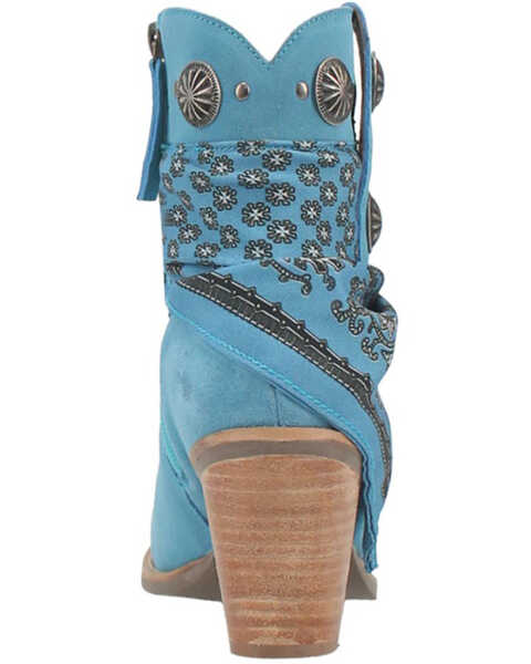 Image #5 - Dingo Women's Suede Bandida Western Booties - Medium Toe , Blue, hi-res