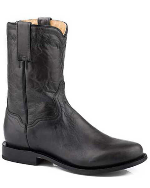 Roper Men's Roderick Western Boots - Round Toe, Black, hi-res