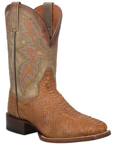 mens snake skin square toe boots
