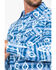 Rock & Roll Denim Men's Striped Southwestern Print Long Sleeve Western Shirt, Light Blue, hi-res