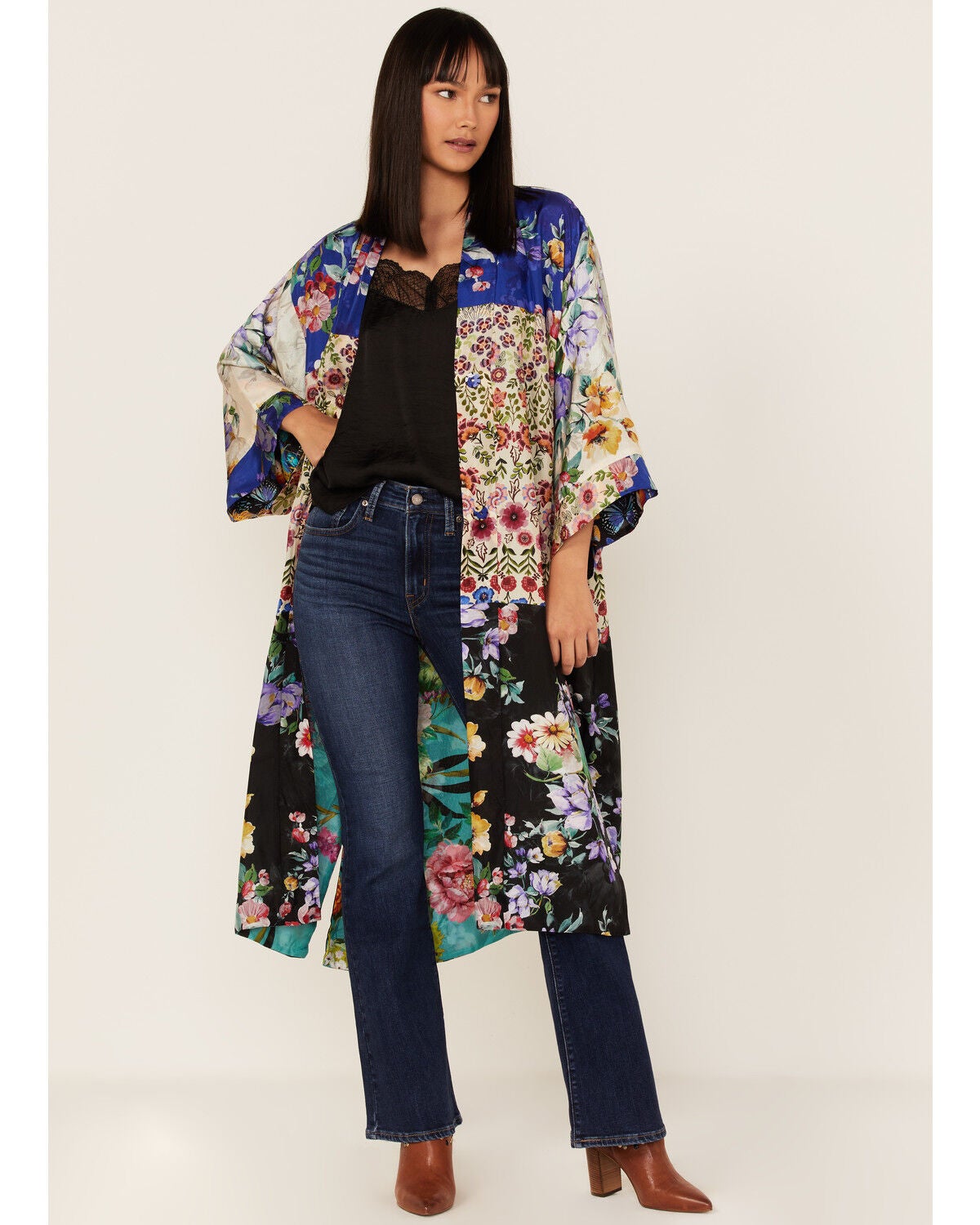 Johnny Was Women's Panya Floral Print Kimono, No Color, hi-res