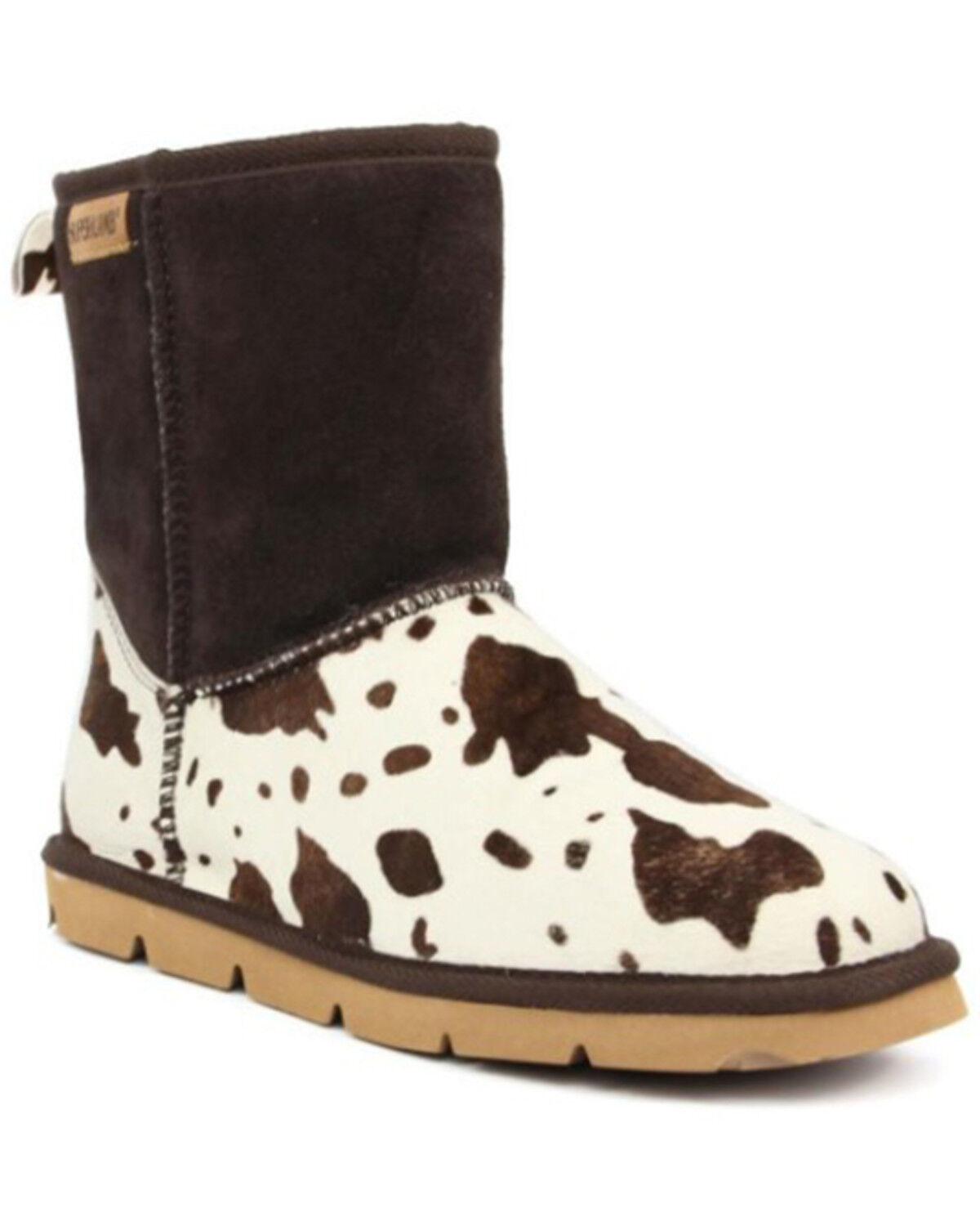 Image #1 - Superlamb Women's Turano Cow Print Real Hair-On Casual Pull On Boots - Round Toe, , hi-res