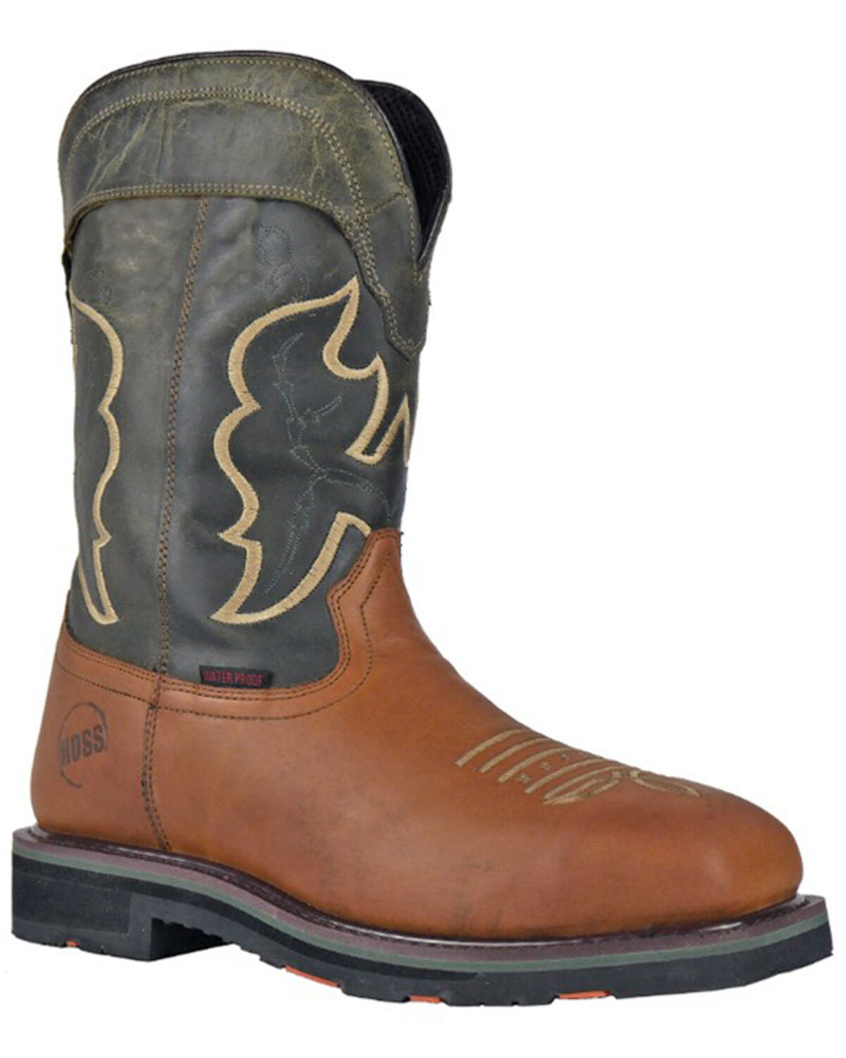Image #1 - Hoss Men's Showdown 11" Wellington Western Work Boots - Composite Toe, Olive, hi-res