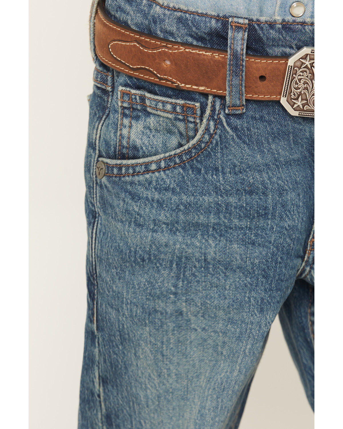 Image #2 - Wrangler 20X Little Boys' Medium Wash Montana Bootcut Stretch Denim Jeans, Medium Wash, hi-res