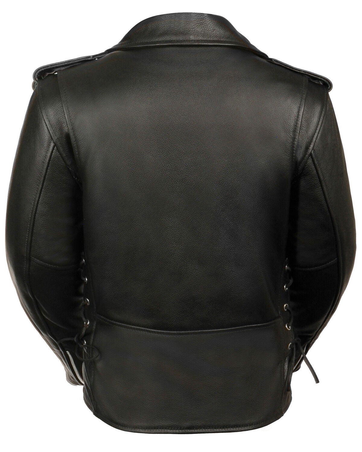 side lace leather jacket