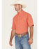 Image #2 - George Strait by Wrangler Men's Plaid Print Short Sleeve Button-Down Stretch Western Shirt, Red, hi-res