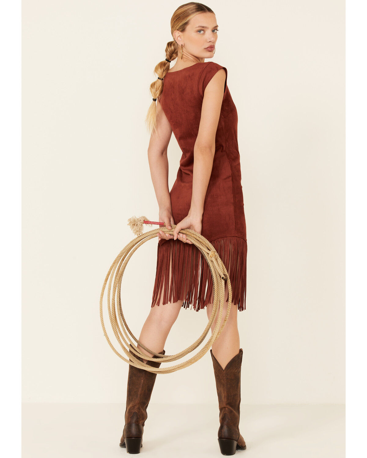 Image #3 - Shyanne Women's Faux Suede Fringe Hem Dress, , hi-res