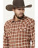 Image #2 - Blue Ranchwear Men's Cumberland Plaid Print Long Sleeve Snap Work Shirt, Russett, hi-res