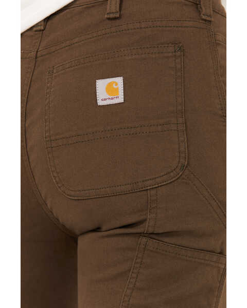Image #4 - Carhartt Women's Rugged Flex® Relaxed Fit Canvas Stretch Work Pants, Dark Brown, hi-res