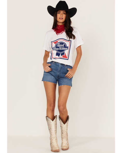 Image #2 - Hooey Women's Pabst Logo Short Sleeve Graphic Tee, White, hi-res