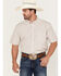 Resistol Men's Baldwin Plaid Print Short Sleeve Button Down Western Shirt , White, hi-res