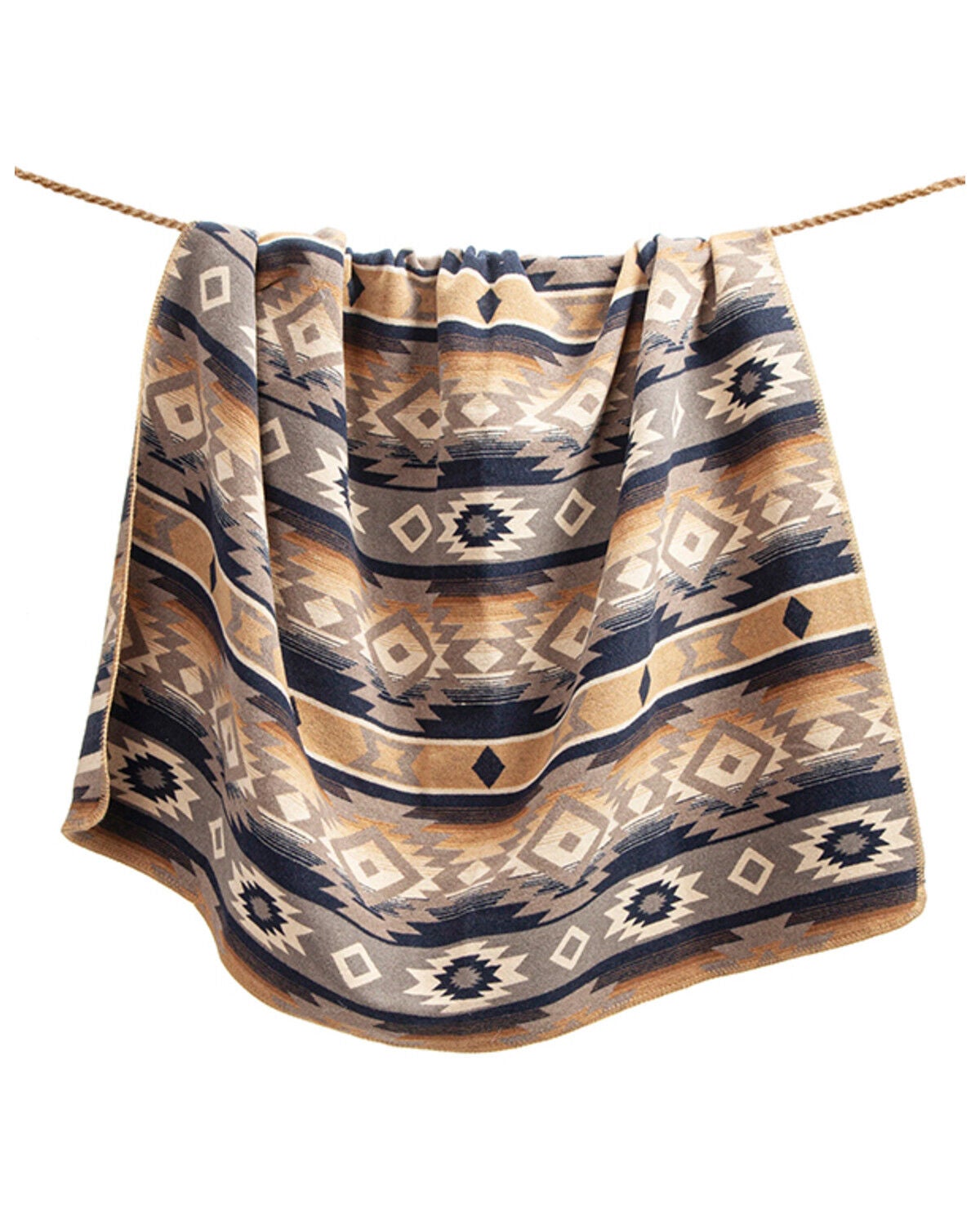 Image #2 - HiEnd Accents Taos Wool Blend Full/Queen Blanket Set - 3 Piece, Multi, hi-res