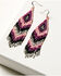 Image #1 - Idyllwind Women's Beaded Pink & Black Pavilion Earrings, Fuchsia, hi-res