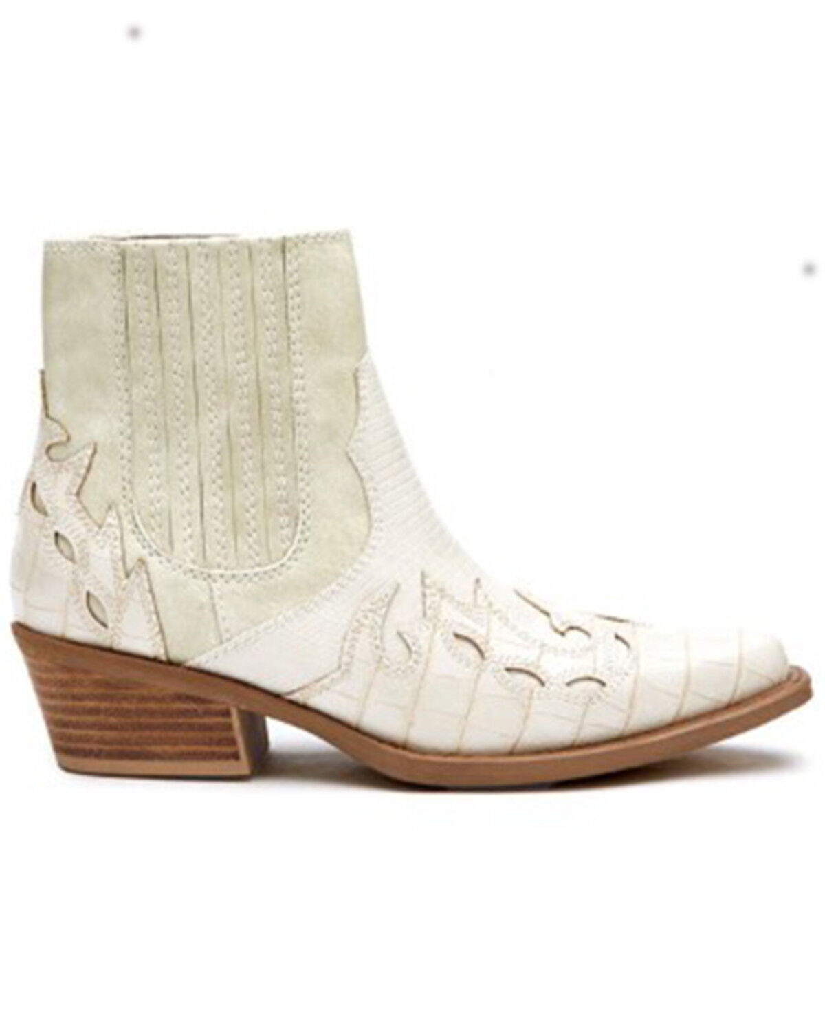 Image #2 - Matisse Women's Milo Western Booties - Snip Toe, Ivory, hi-res