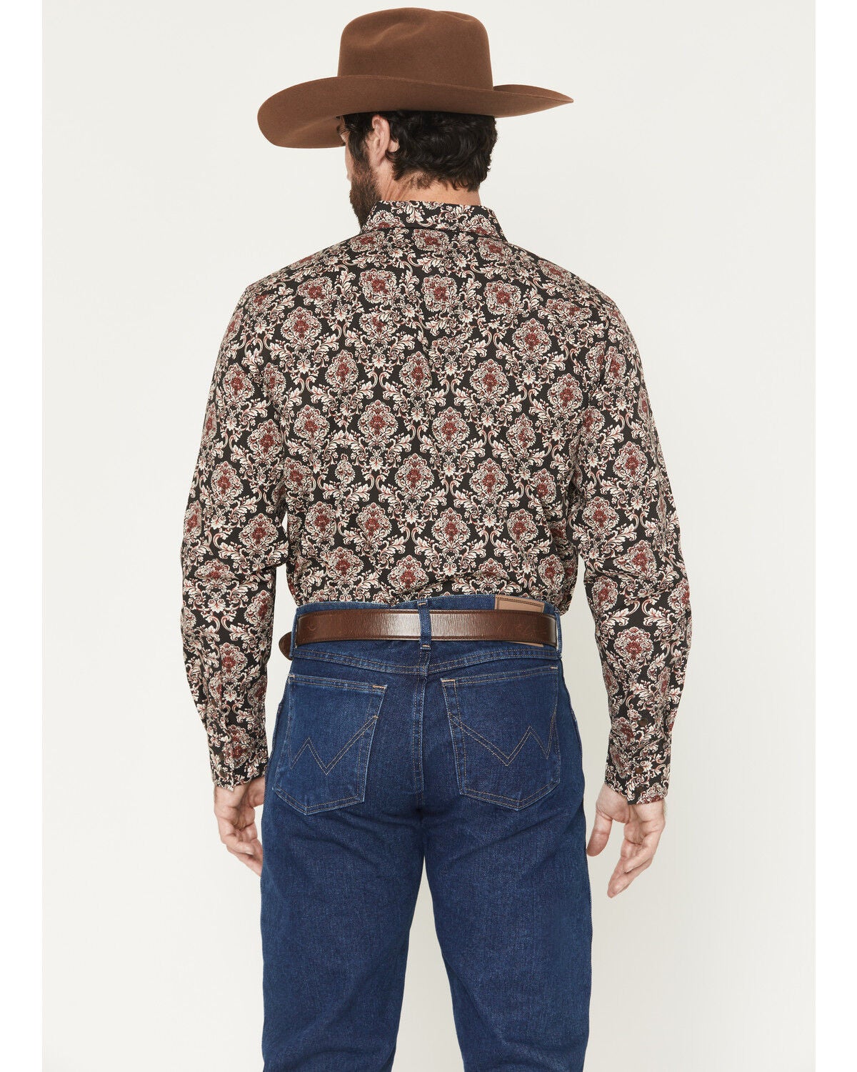 Image #4 - Gibson Trading Co Men's Bloomin Paisley Print Long Sleeve Snap Western Shirt, Black, hi-res