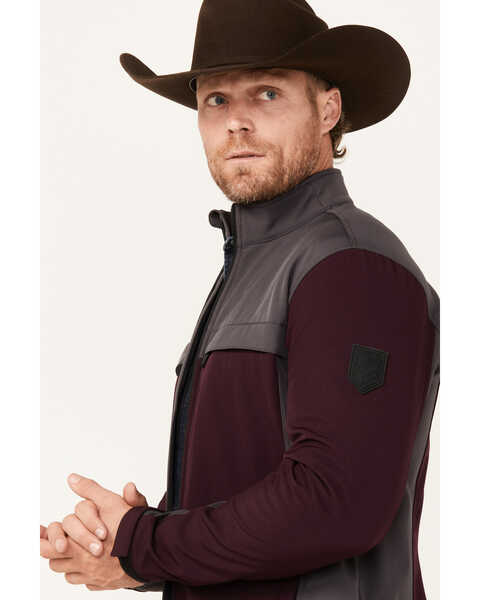 Image #2 - RANK 45® Men's Afton Zip Softshell Jacket, Grape, hi-res