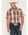 Image #1 - Wrangler ATG Men's Plaid Print Short Sleeve Snap Performance Western Shirt, Multi, hi-res
